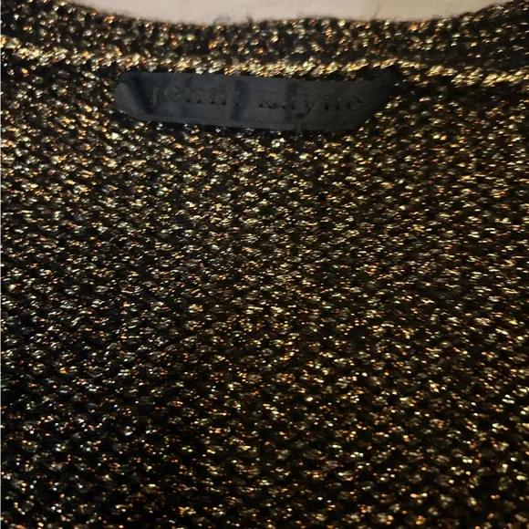 Jenni Kayne gold black sparkly sweater cardigan Size Small